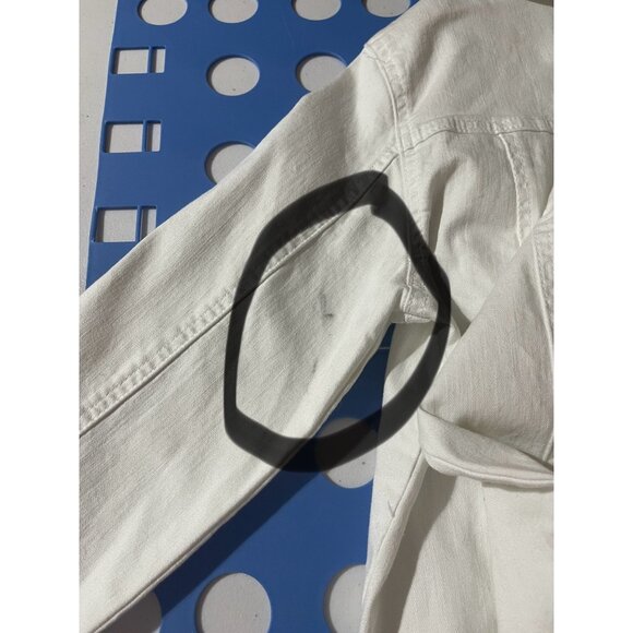 Mudd Girls White Denim Jacket Cropped Size 16 (READ) Stain - Picture 9 of 9